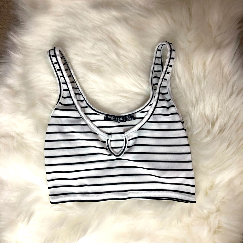 Nasty Gal Striped Cropped Tank